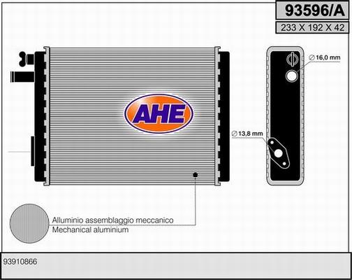 AHE 93596/A - Scambiatore calore, Riscaldamento abitacolo www.autoricambit.com