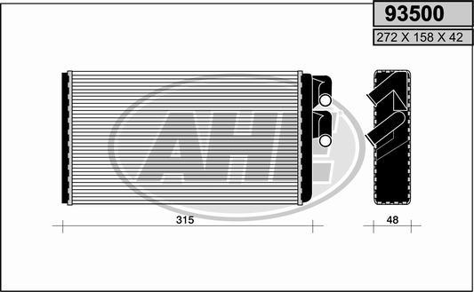 AHE 93500 - Scambiatore calore, Riscaldamento abitacolo www.autoricambit.com