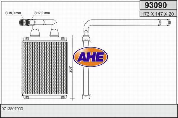 AHE 93090 - Scambiatore calore, Riscaldamento abitacolo www.autoricambit.com