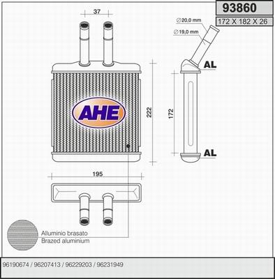 AHE 93860 - Scambiatore calore, Riscaldamento abitacolo www.autoricambit.com