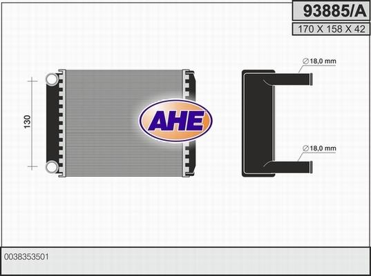 AHE 93885/A - Scambiatore calore, Riscaldamento abitacolo www.autoricambit.com