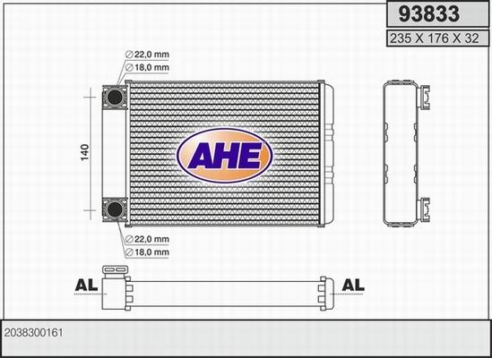 AHE 93833 - Scambiatore calore, Riscaldamento abitacolo www.autoricambit.com