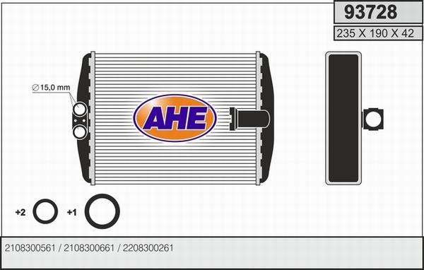 AHE 93728 - Scambiatore calore, Riscaldamento abitacolo www.autoricambit.com