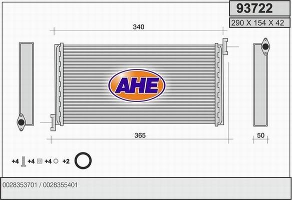 AHE 93722 - Scambiatore calore, Riscaldamento abitacolo www.autoricambit.com