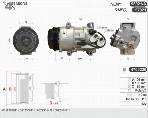 AHE 97921 - Compressore, Climatizzatore www.autoricambit.com