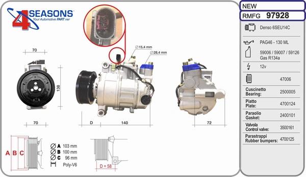 AHE 97928 - Compressore, Climatizzatore www.autoricambit.com