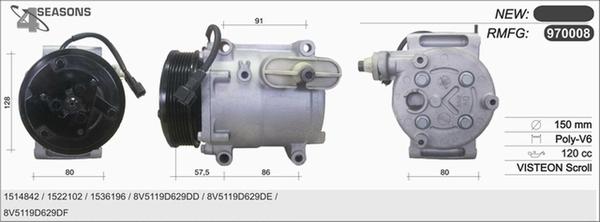 AHE 970008 - Compressore, Climatizzatore www.autoricambit.com