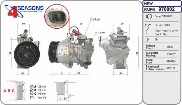 AHE 970002 - Compressore, Climatizzatore www.autoricambit.com