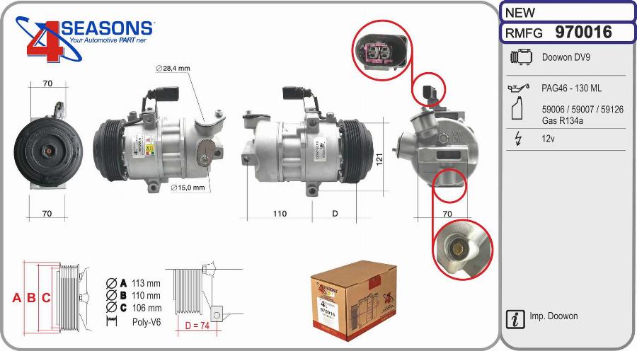 AHE 970016 - Compressore, Climatizzatore www.autoricambit.com