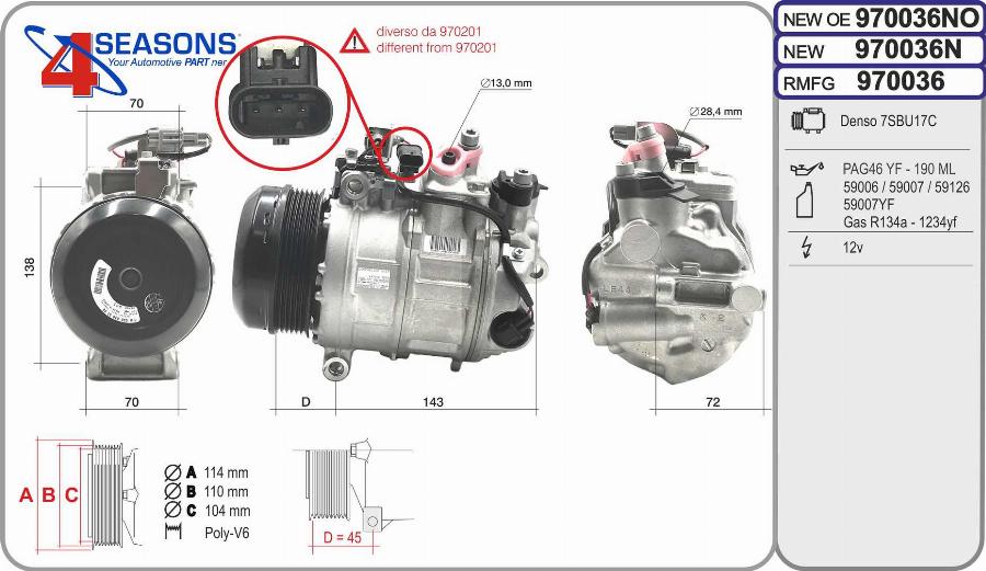 AHE 970036NO - Compressore, Climatizzatore www.autoricambit.com