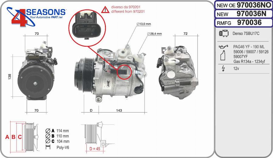 AHE 970036N - Compressore, Climatizzatore www.autoricambit.com