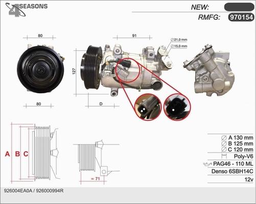 AHE 970154 - Compressore, Climatizzatore www.autoricambit.com