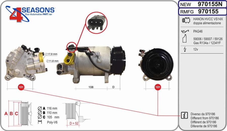 AHE 970155N - Compressore, Climatizzatore www.autoricambit.com