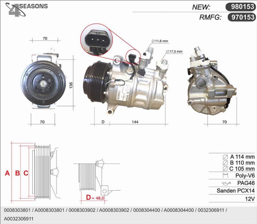 AHE 970153 - Compressore, Climatizzatore www.autoricambit.com