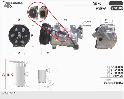 AHE 970166 - Compressore, Climatizzatore www.autoricambit.com