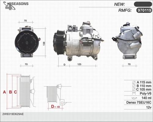 AHE 970119 - Compressore, Climatizzatore www.autoricambit.com