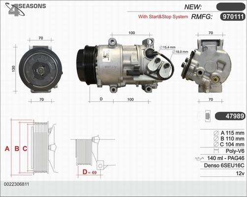 AHE 970111 - Compressore, Climatizzatore www.autoricambit.com