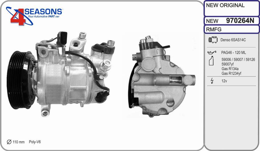 AHE 970264N - Compressore, Climatizzatore www.autoricambit.com