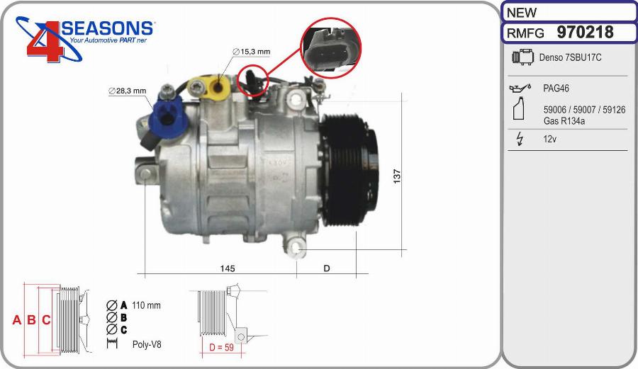 AHE 970218 - Compressore, Climatizzatore www.autoricambit.com