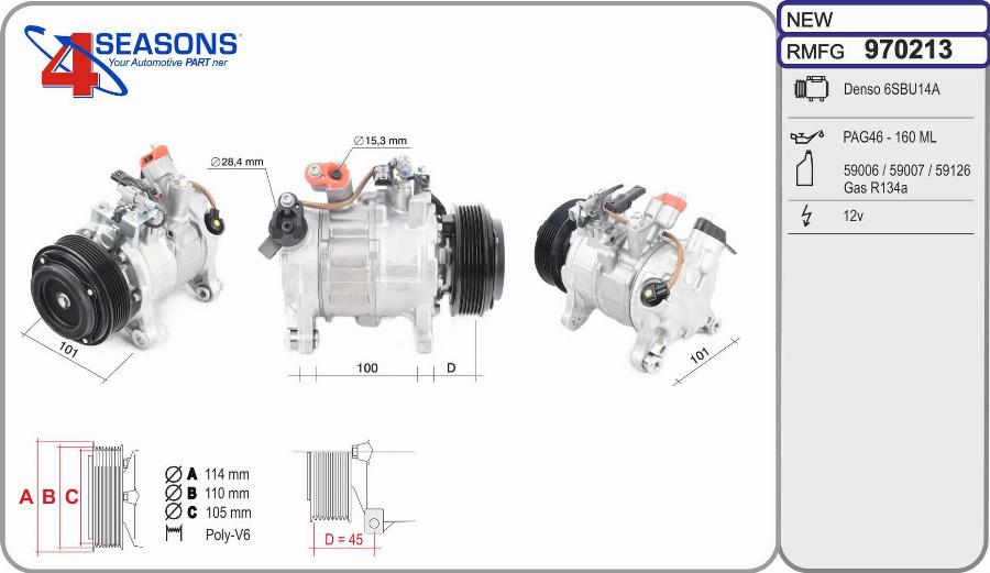 AHE 970213 - Compressore, Climatizzatore www.autoricambit.com