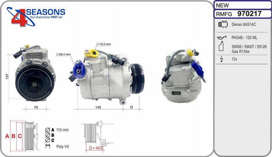 AHE 970217 - Compressore, Climatizzatore www.autoricambit.com