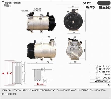 AHE 97863 - Compressore, Climatizzatore www.autoricambit.com