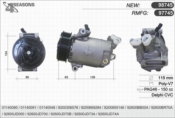 AHE 97745 - Compressore, Climatizzatore www.autoricambit.com