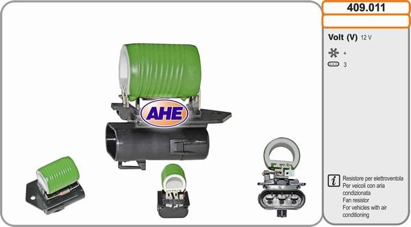 AHE 409.011 - Resistore addizionale, Elettromotore-Ventola radiatore www.autoricambit.com