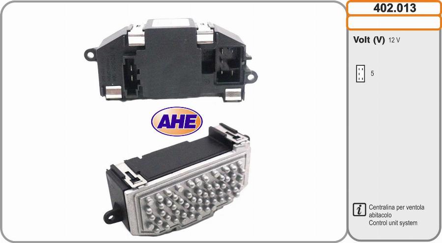 AHE 402.013 - Centralina, Ventola elettr. (Raffreddamento motore) www.autoricambit.com