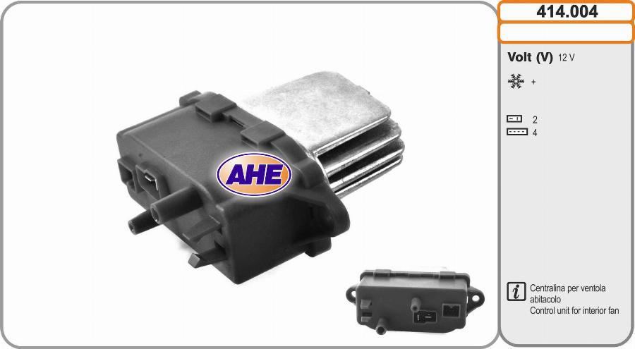 AHE 414.004 - Centralina, Ventola elettr. (Raffreddamento motore) www.autoricambit.com