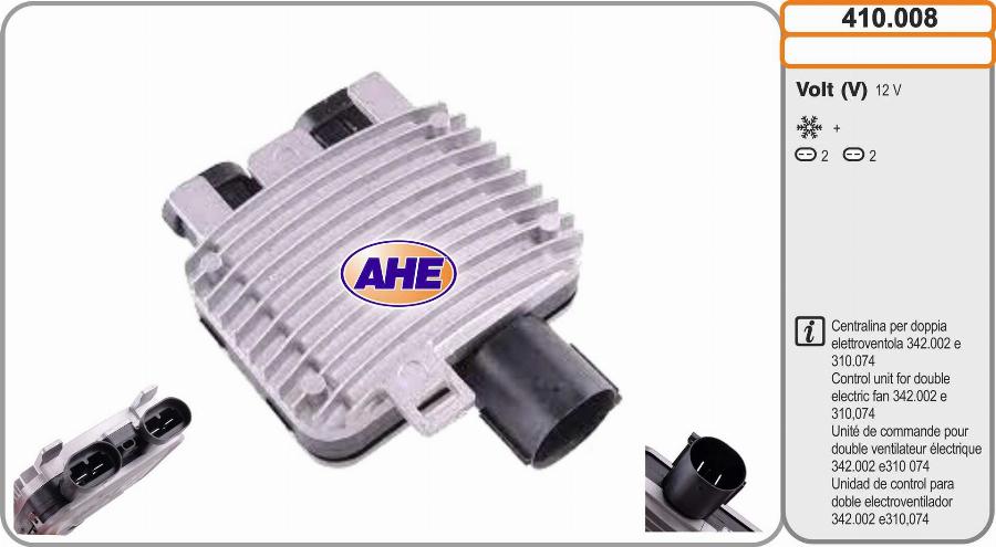 AHE 410.008 - Centralina, Ventola elettr. (Raffreddamento motore) www.autoricambit.com