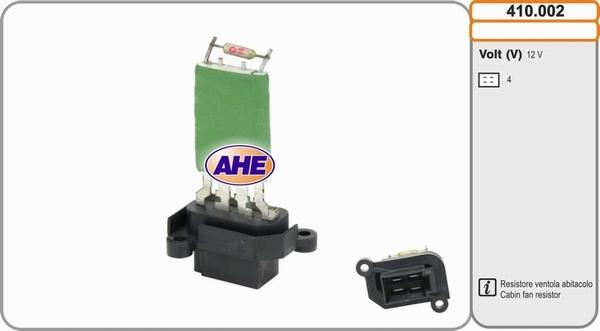 AHE 410.002 - Resistore addizionale, Elettromotore-Ventola radiatore www.autoricambit.com