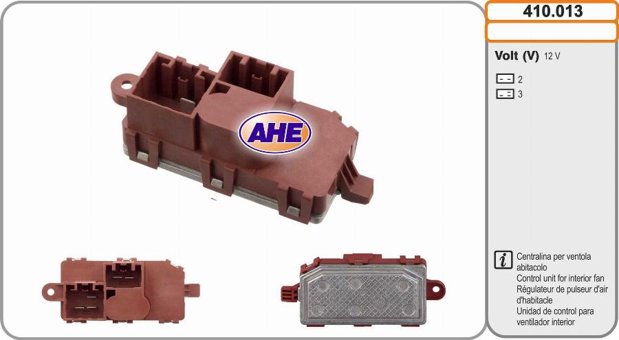 AHE 410.013 - Centralina, Ventola elettr. (Raffreddamento motore) www.autoricambit.com