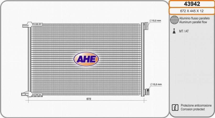 AHE 43942 - Condensatore, Climatizzatore www.autoricambit.com