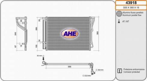 AHE 43918 - Condensatore, Climatizzatore www.autoricambit.com