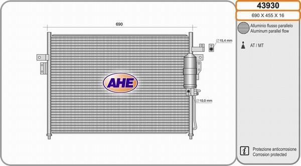 AHE 43930 - Condensatore, Climatizzatore www.autoricambit.com