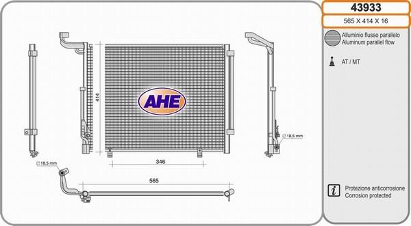 AHE 43933 - Condensatore, Climatizzatore www.autoricambit.com