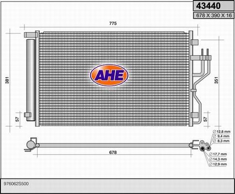 AHE 43440 - Condensatore, Climatizzatore www.autoricambit.com