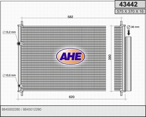 AHE 43442 - Condensatore, Climatizzatore www.autoricambit.com