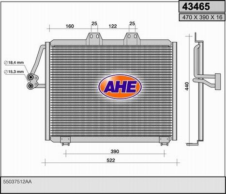 AHE 43465 - Condensatore, Climatizzatore www.autoricambit.com