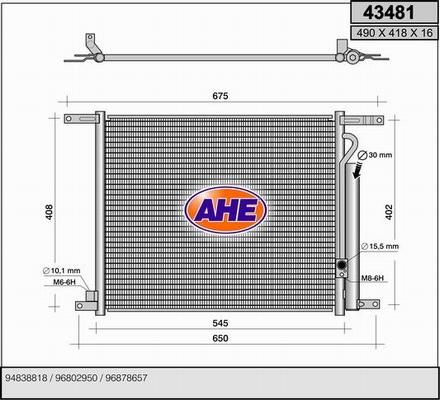 AHE 43481 - Condensatore, Climatizzatore www.autoricambit.com