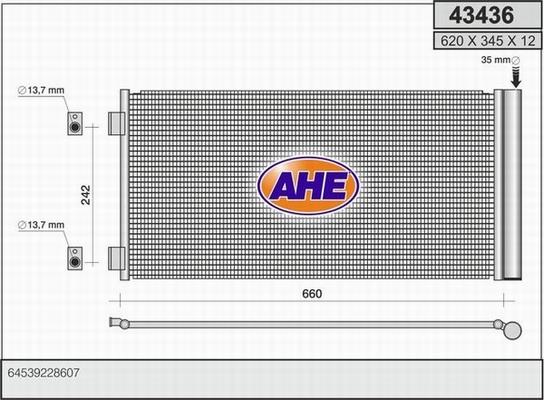 AHE 43436 - Condensatore, Climatizzatore www.autoricambit.com