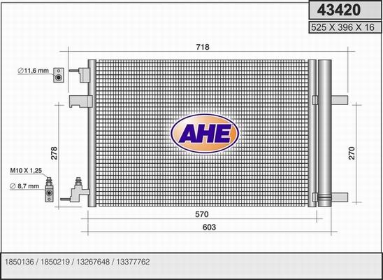 AHE 43420 - Condensatore, Climatizzatore www.autoricambit.com