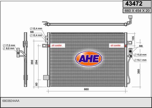 AHE 43472 - Condensatore, Climatizzatore www.autoricambit.com