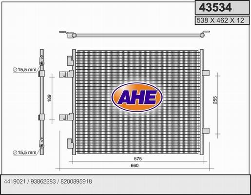 AHE 43534 - Condensatore, Climatizzatore www.autoricambit.com