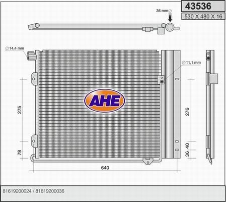 AHE 43536 - Condensatore, Climatizzatore www.autoricambit.com