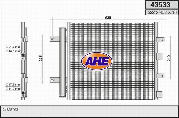 AHE 43533 - Condensatore, Climatizzatore www.autoricambit.com