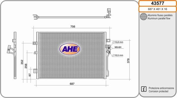 AHE 43577 - Condensatore, Climatizzatore www.autoricambit.com