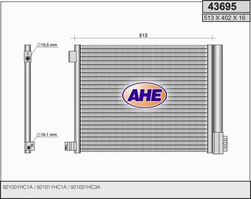 AHE 43695 - Condensatore, Climatizzatore www.autoricambit.com