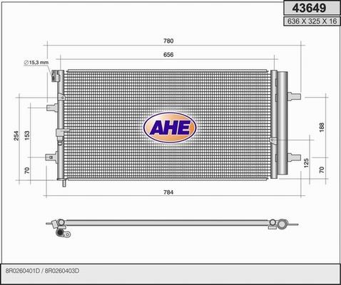 AHE 43649 - Condensatore, Climatizzatore www.autoricambit.com